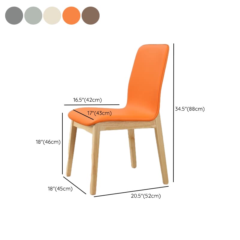 Modern Simple Style Armless Chair with Parsons Chair Back, Upholstered in Timber Legs thumbnail 12