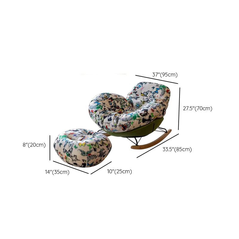 Modern Scratch-tolerant Upholstered Rocking Chair with Padded Comfort thumbnail 22