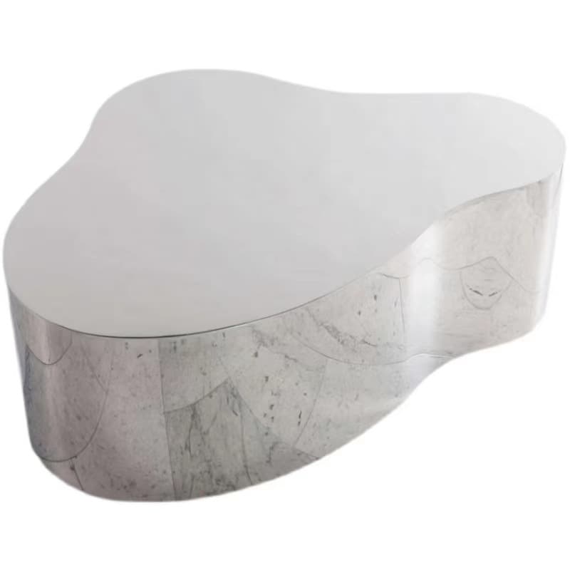 Silver Alloy Irregular/Circular-shaped Accent Table for Small Spaces thumbnail 7