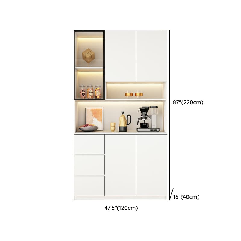 Modern White Wood Sideboard/Credenza 40cm Wide 220cm Tall - image 14
