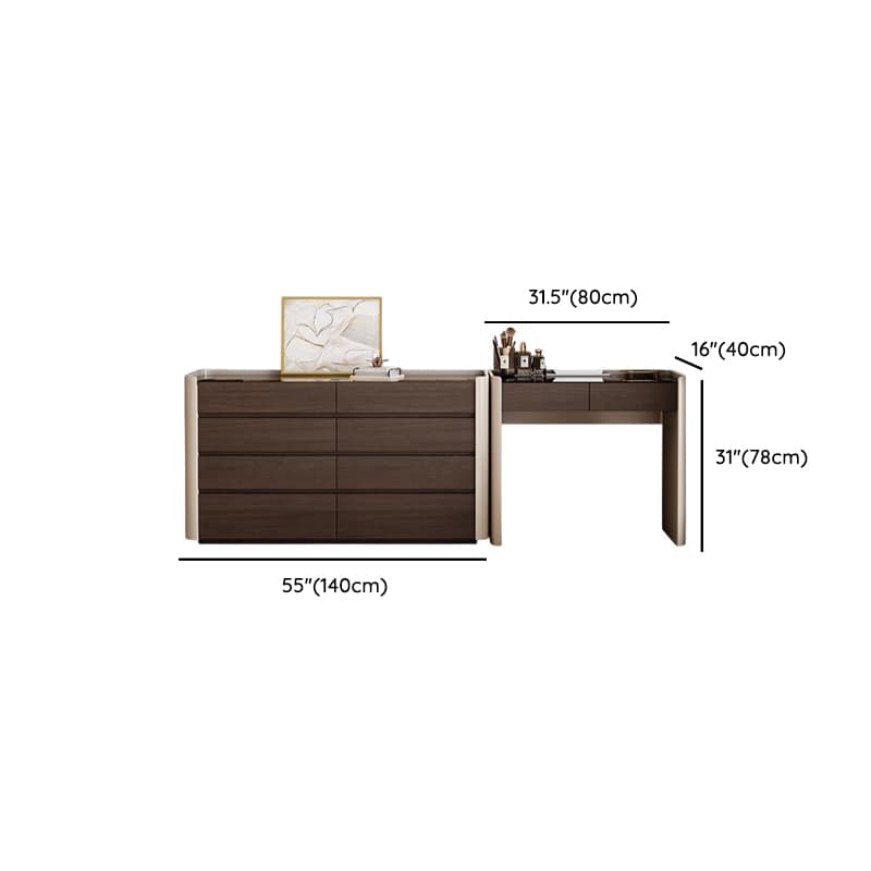 Auburn Multi-Purpose Vanity Set with 10 Drawers, Lighting, and 2-in-1 Functionality thumbnail 7