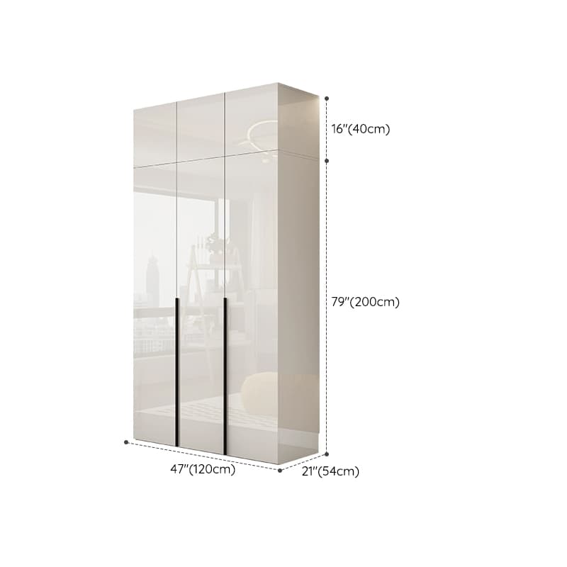 Solid Wood White Wardrobe Armoire with Drawers, Clothing Rod, and Shelves thumbnail 21