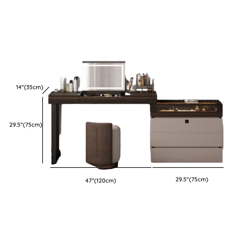 Space-saving Vanity Set with 7/11 Drawers, Lighting, Dividers, 2-in-1 Design, and Adjustable Touch Brightness thumbnail 23