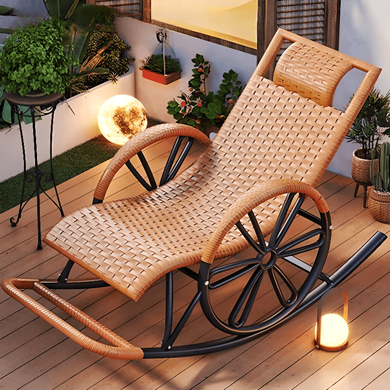 Simple Synthetic Rocking Chair with Scratch-tolerant Track Arm thumbnail 8