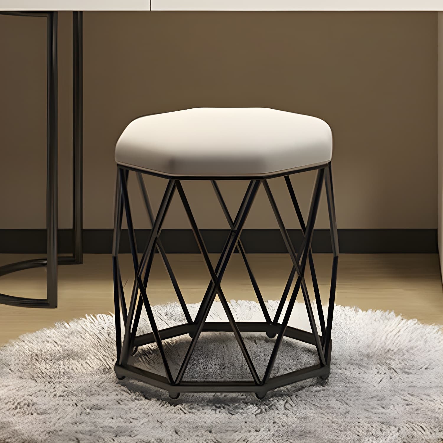 Contemporary Stone Top Vanity Table Set with Mirror and Stool Glam Slate Dressing Table thumbnail 17