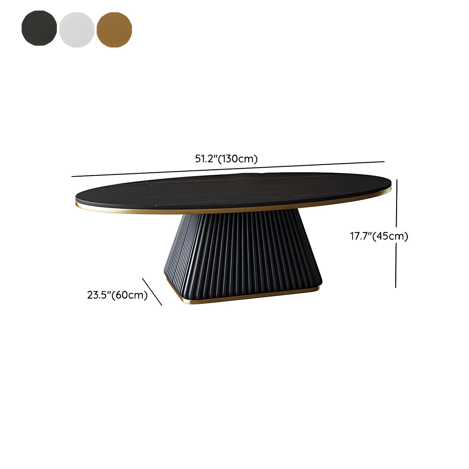 Glam Single Coffee Table Oval Pedestal Coffee Cocktail Table thumbnail 26