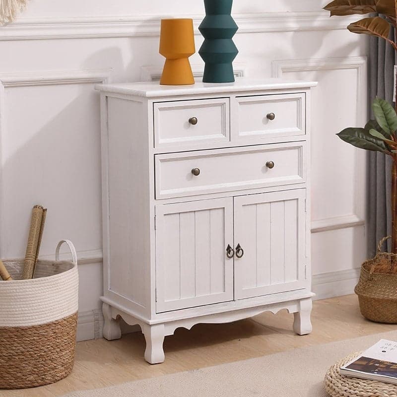 Scandinavian Narrow Metal Lingerie Chest/Semainier, Features 1 Cabinet and Included Shelves - image 9