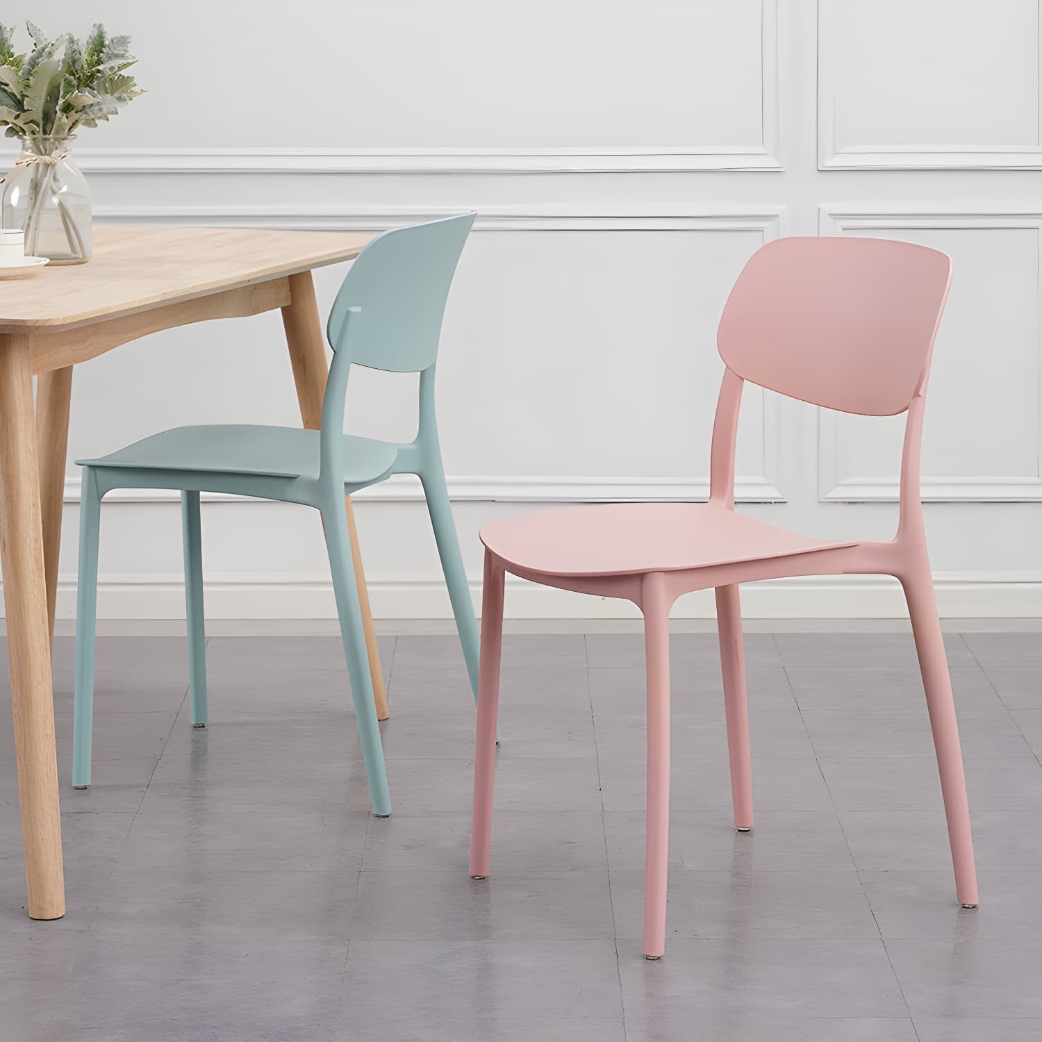 Plastic Indoor-Outdoor Side Chair Armless Stackable Dining Chairs thumbnail 17