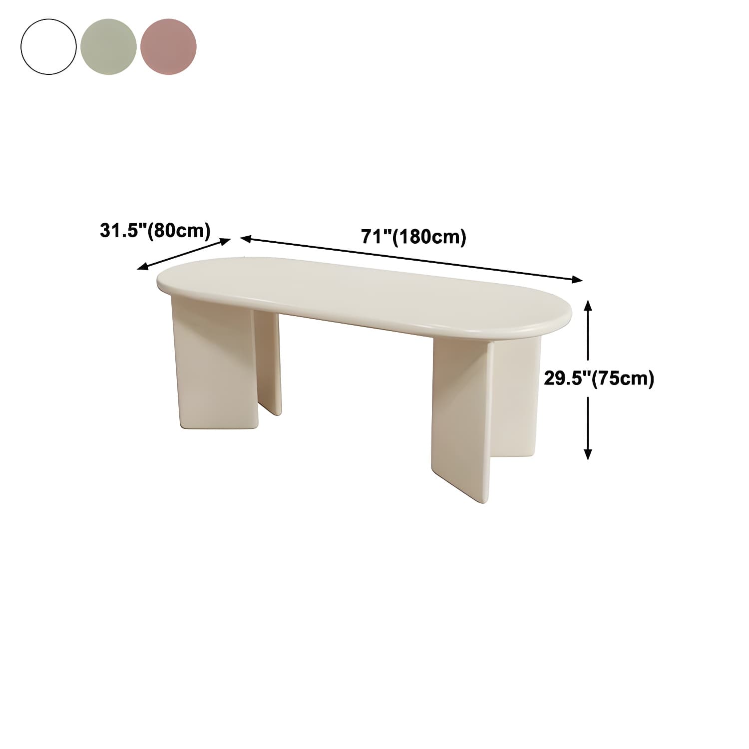 Contemporary Artificial Wood Top Oval Dinette Table Simple Dining Table for Living Room thumbnail 10