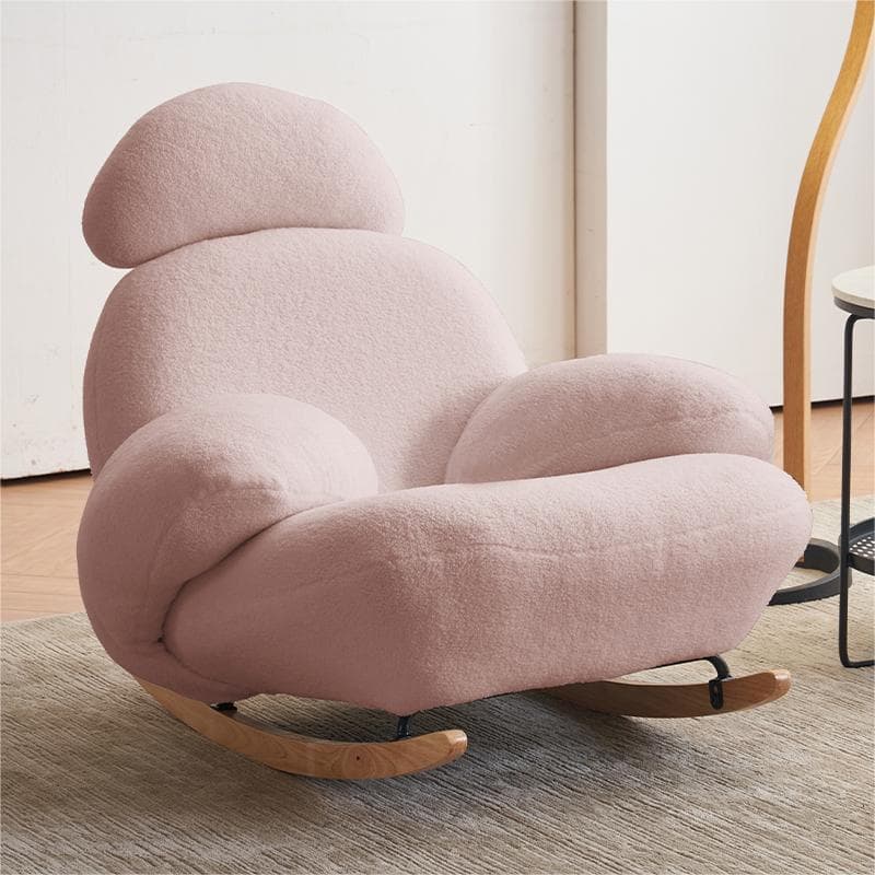 Rocking Chair Couch with Round Arm, Ottoman, Rear Back, Stationary - image 7