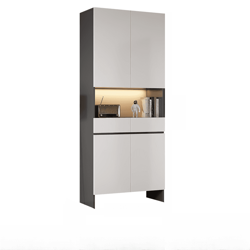 Trendy Rectangle Accent Cabinet with Hutch, Changeable Shelf, Groove Handles, Multi-Color Top, and Soft Close Drawer thumbnail 1
