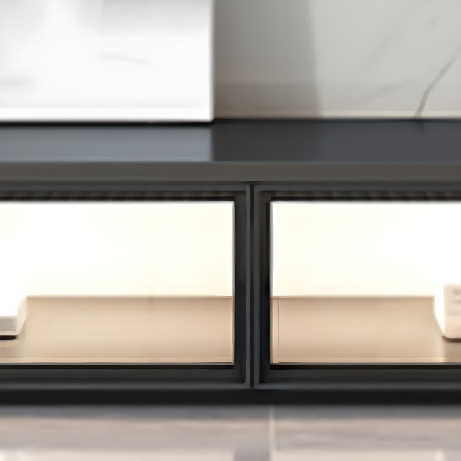 Black Modern TV Stand with Low Height and Drawers for Organized Cable Management & No Open Storage thumbnail 6