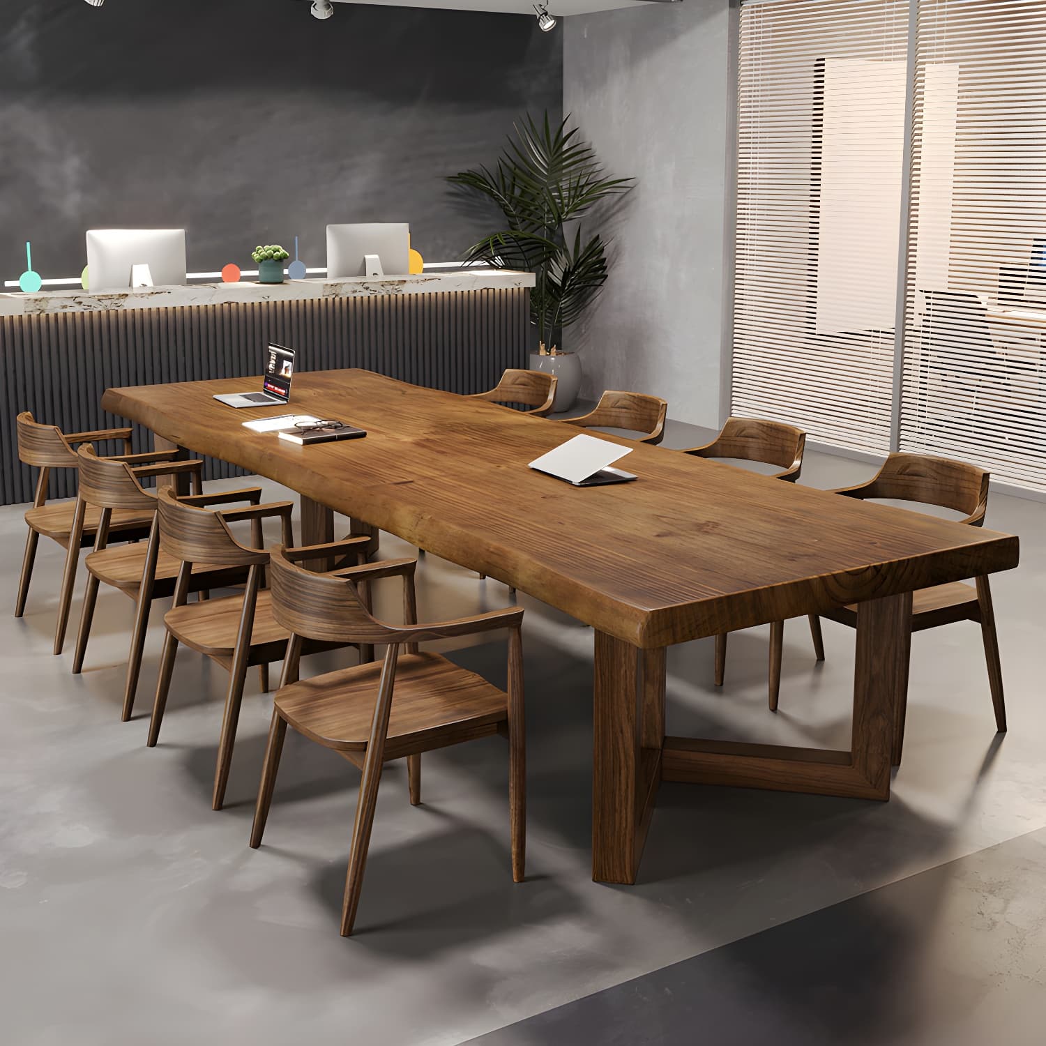 Modern Dining Room Set 1/4/9 Pcs Solid Wood Dining Set with Rectangle Table thumbnail 3