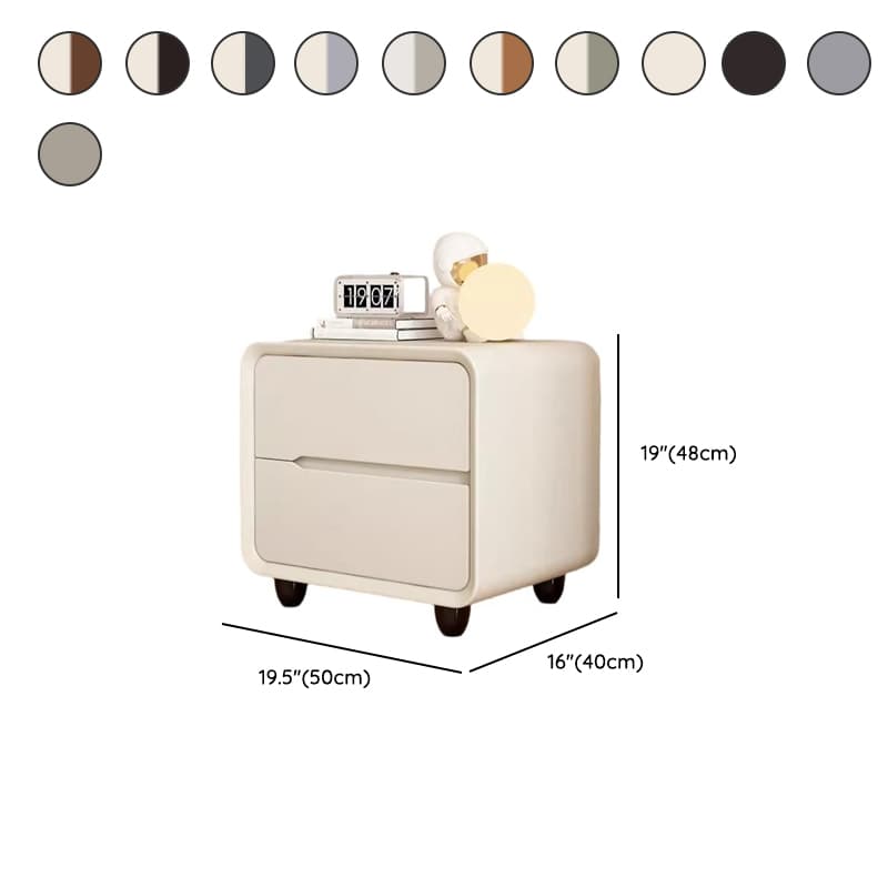 Organic Modern 2 Tiers Nightstand With Drawer Organization Featuring Pleather Countertop thumbnail 18