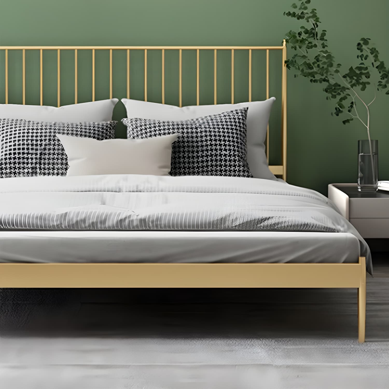 Modern Style Metal Material Includes Headboard Gold/white/black Bed thumbnail 10