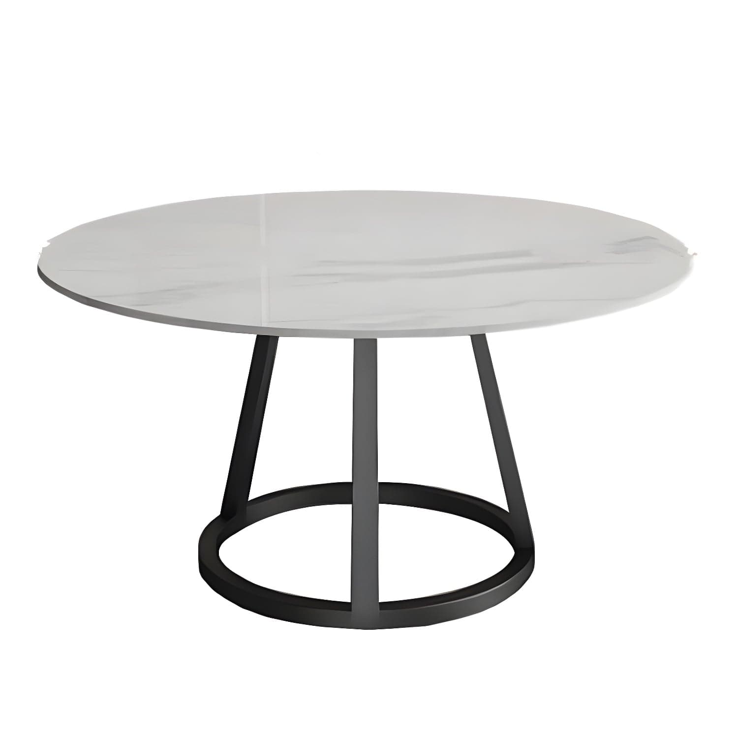 Round Marble Top Dining Table in White Traditional Luxury Dining Table thumbnail 1