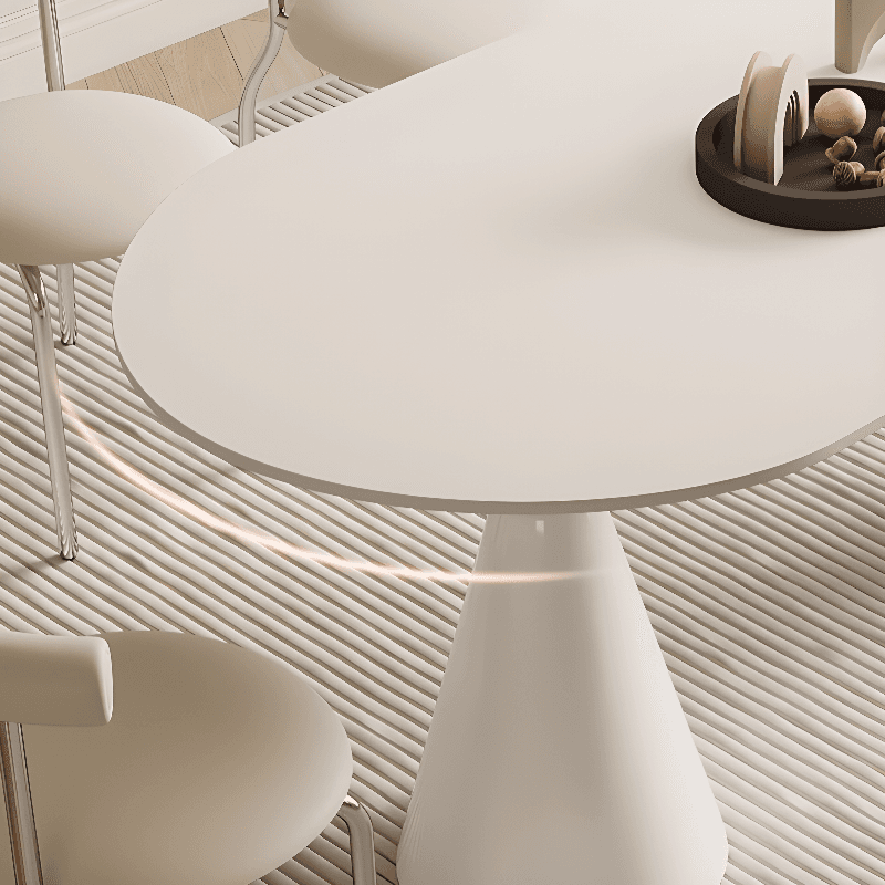 Simplistic Dining Table with Chalk Stone Top, Fixed Table, Seats 4 to 8, Scratch-immune thumbnail 8