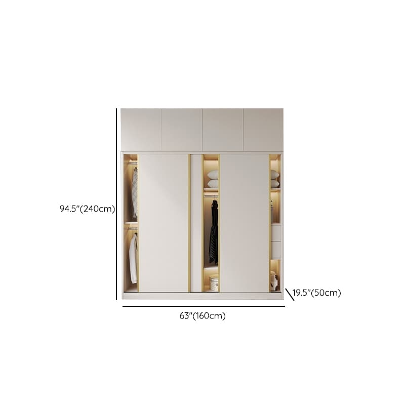 Attractive Modern White Wardrobe Armoire with Clothing Rod & Shelves thumbnail 28