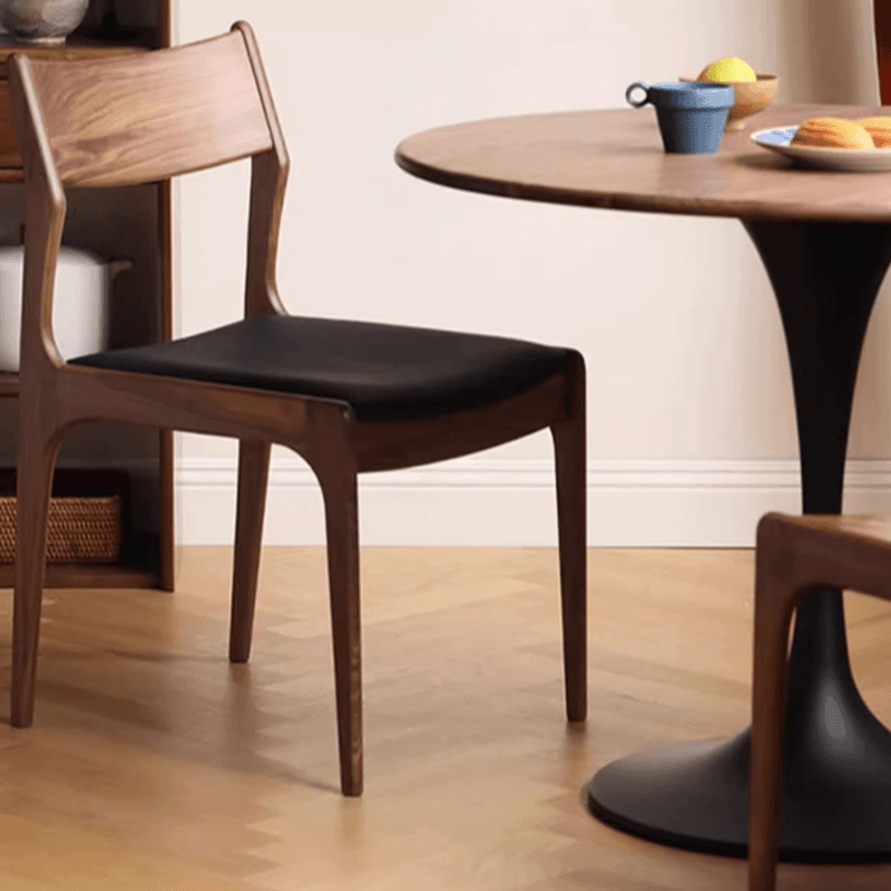 Minimalist Rubberwood Circular Standard Height Dining Table with a Sepia/Natural Color Fixed Table Top and Tulip Base for 2 People thumbnail 8