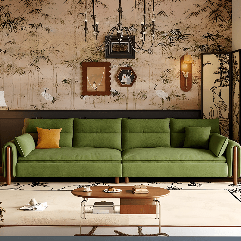Straight/L-Shape Olive Green Sofa/Corner Sectional with Horizontal/Left Orientation thumbnail 2
