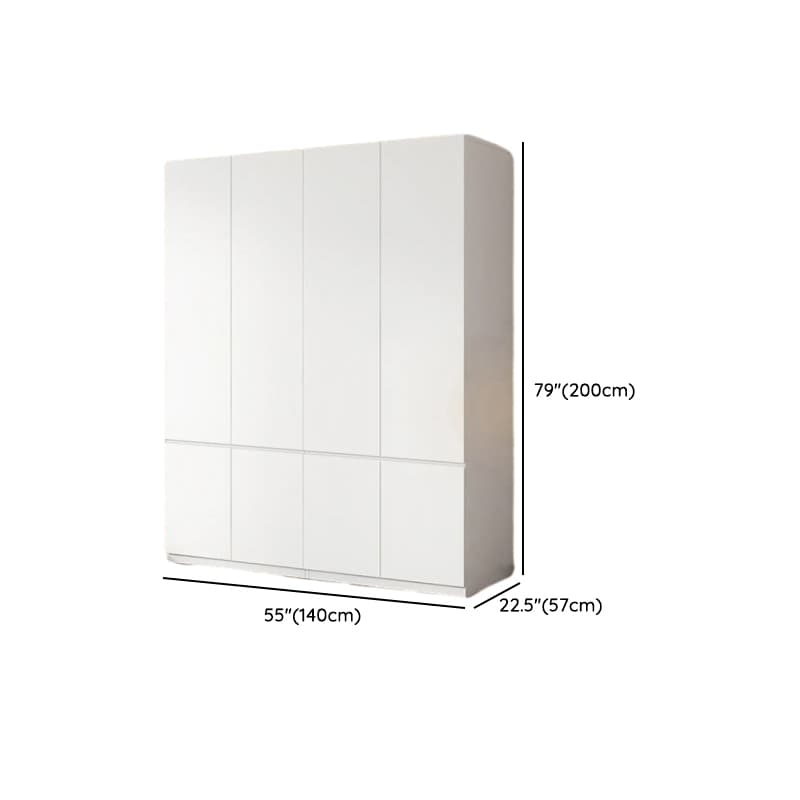 White Contemporary Alloy Cabinet Armoire with 3/6/9 Drawers, Flexible Shelf, and Hanging Rod thumbnail 9