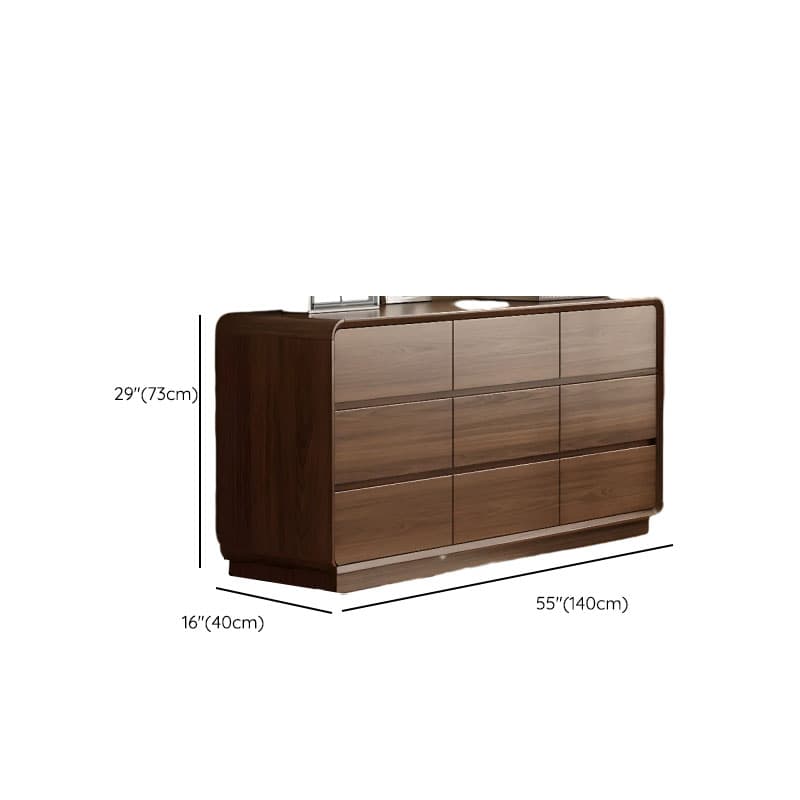 Cocoa Retro Rubberwood Semainier for Sleeping Quarters with 6 Drawers Horizontal thumbnail 17
