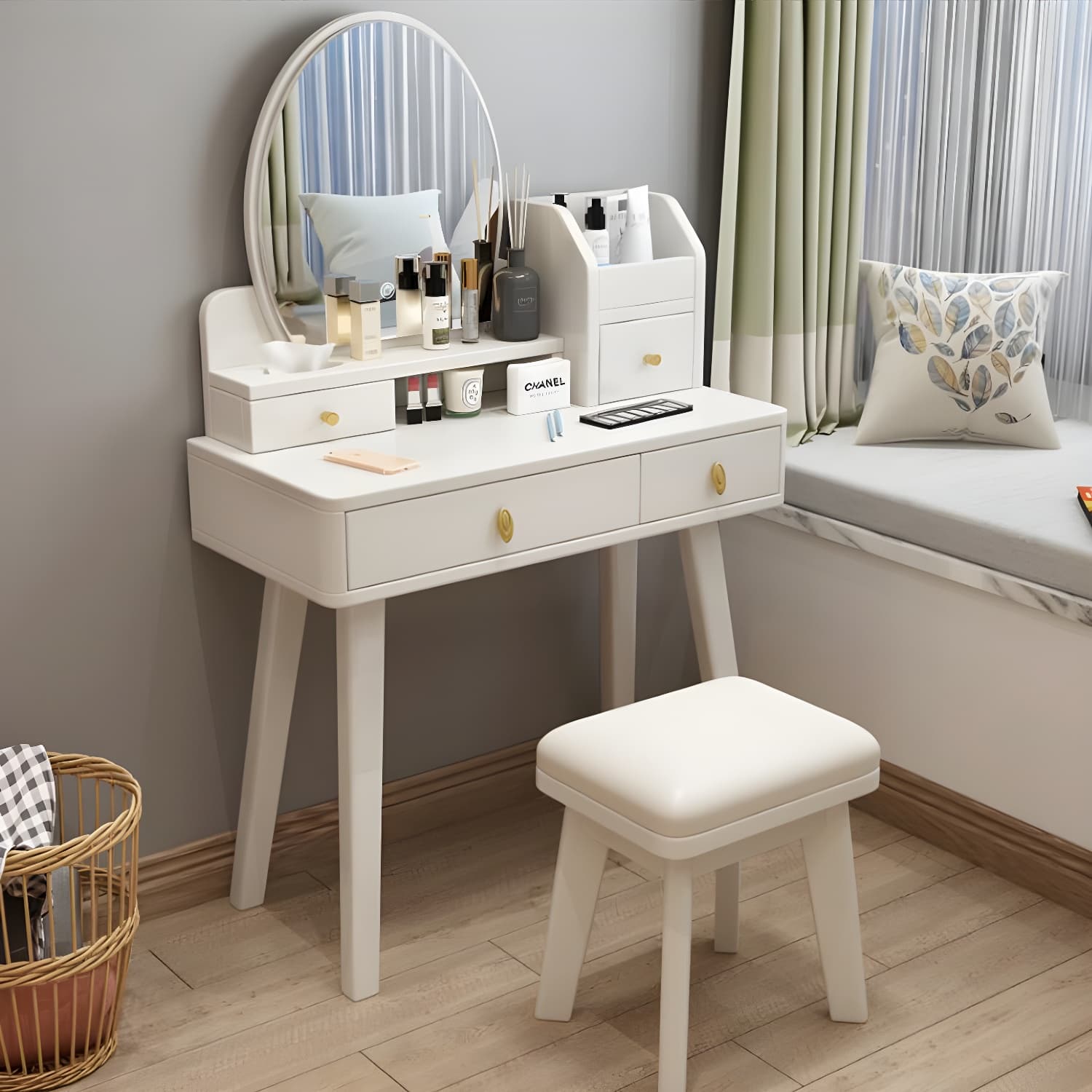 Traditions Dressing Table Bedroom Solid Wood with Drawer Mirror Make-up Vanity thumbnail 18