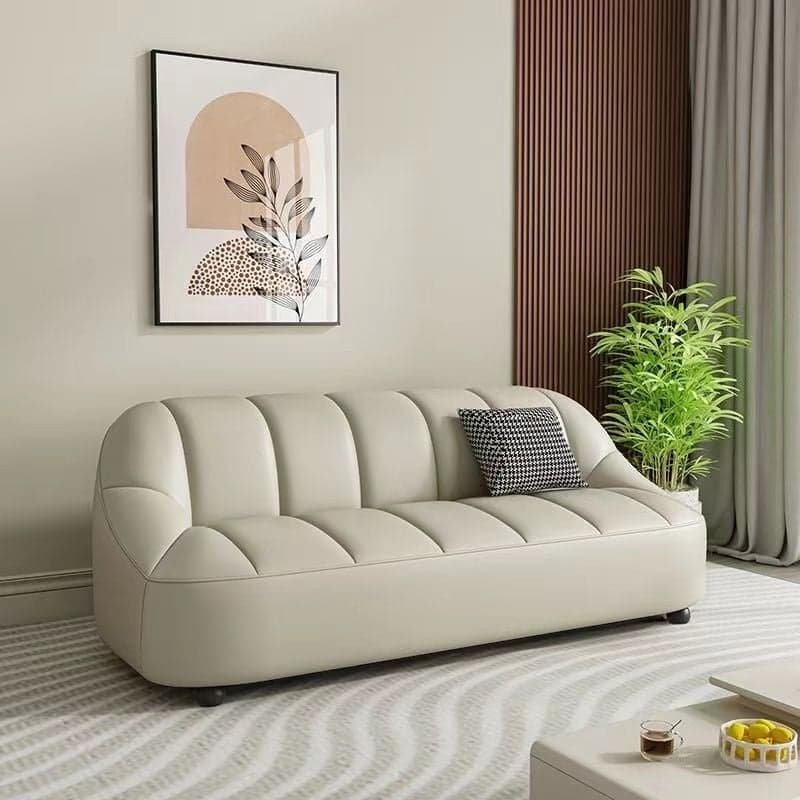Tear Resistant Sofa Couch/Loveseat in PU Material with Black/Grey/Ivory Upholstery and 1 Pillow thumbnail 2