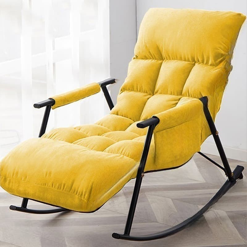 Modern Indoor Rocking Chair Upholstered, Tufted and Custom Fit with slipcover, Metal Legs thumbnail 11