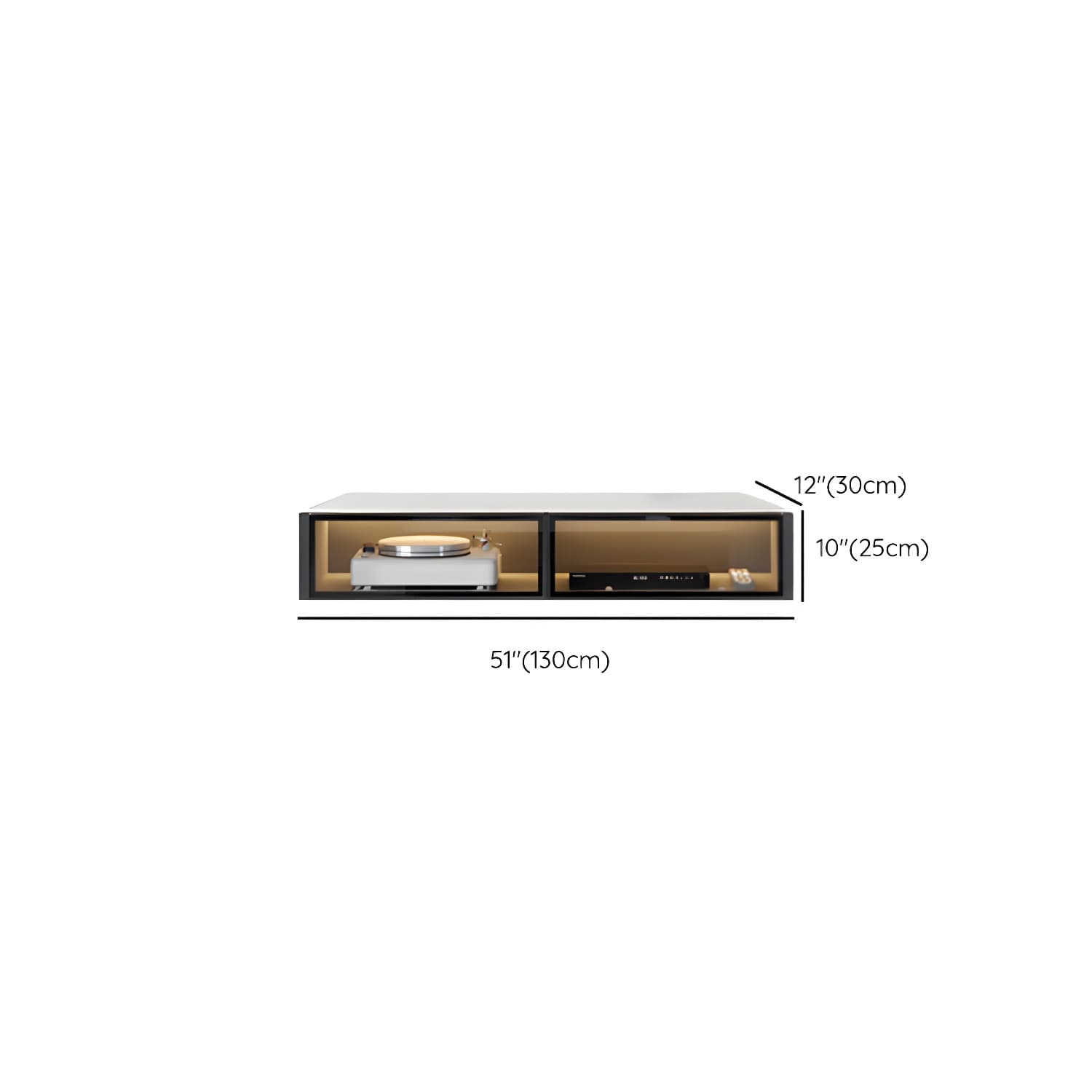 Modern Wall-mounted TV Media Stand Slate Top Wood Frame with Storage thumbnail 25