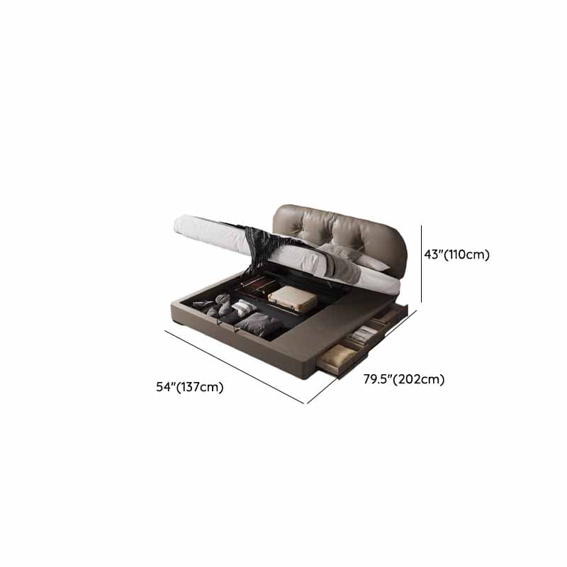 Light Gray Solid Color Storage Included Panel Bed for Bedroom thumbnail 9