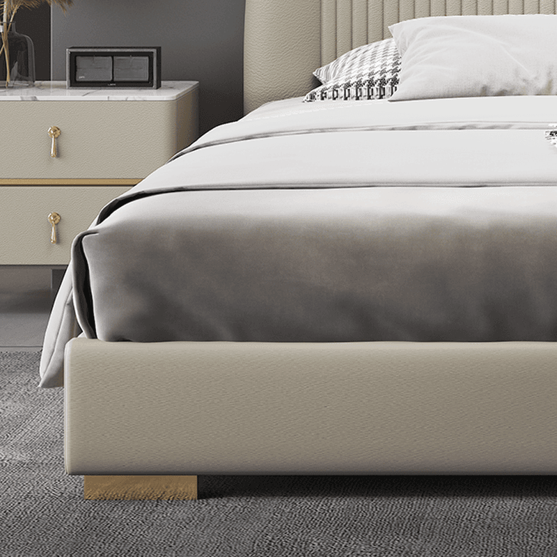 Beige Solid Color Storage Bed/Platform Bed with Pine Wood Frame for Living Room thumbnail 5