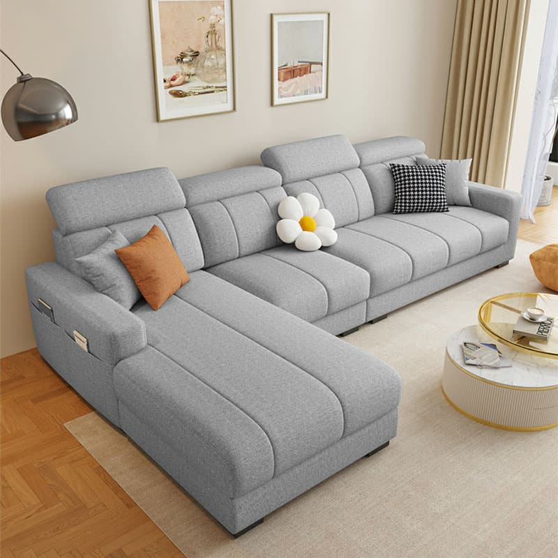 Modern Style L-Shape Sofa Recliner with Storage and Recessed Arm thumbnail 16