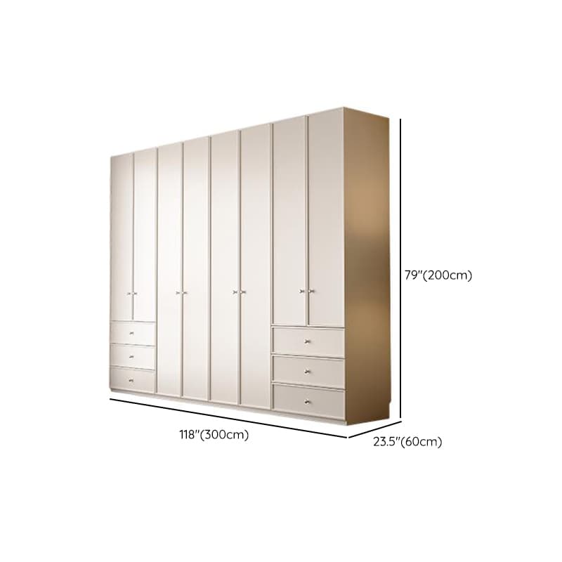 Chalk Modern Wooden Standalone Almirah with 3-Drawer/6-Drawer, Interior Shelves, and Hanging Rod thumbnail 26