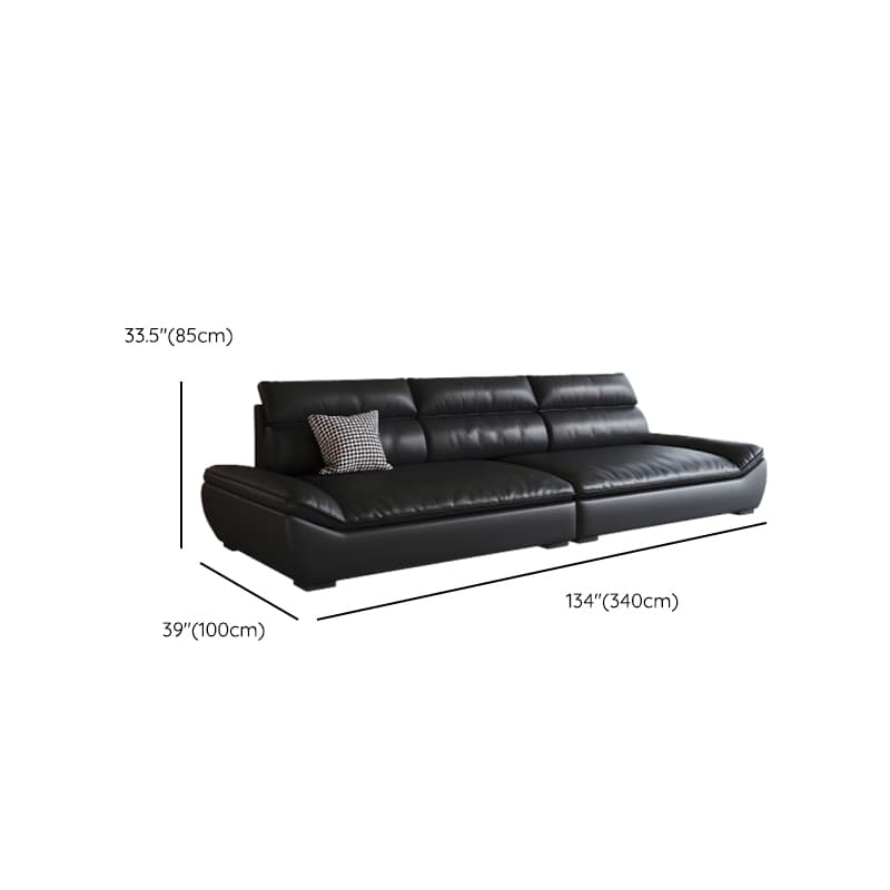 Contemporary Modern Solid Color Stain Resistant Standard/Single Sofa in Midnight Black, Seats 4/5/3 with 1 Pillow thumbnail 15
