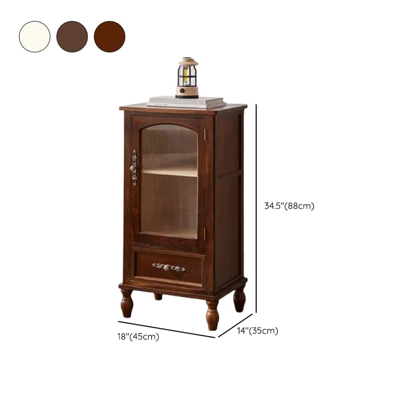 Classic Parlor Independent Accent Cabinet with Distressed Wood Finish, Damp-proof and Bun Feet thumbnail 9