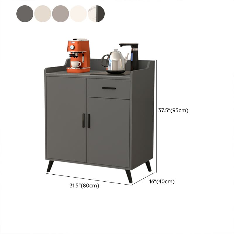 Contemporary Wood Sideboard Credenza with Stone Countertop and Drawers Included thumbnail 14