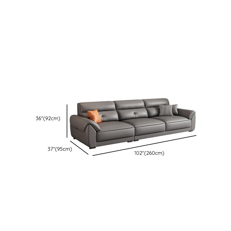 Casual Straight Scratch-repellent Sofa in Dove Grey with Horizontal Orientation, Latex Seat Fill, and Flared Arm thumbnail 10