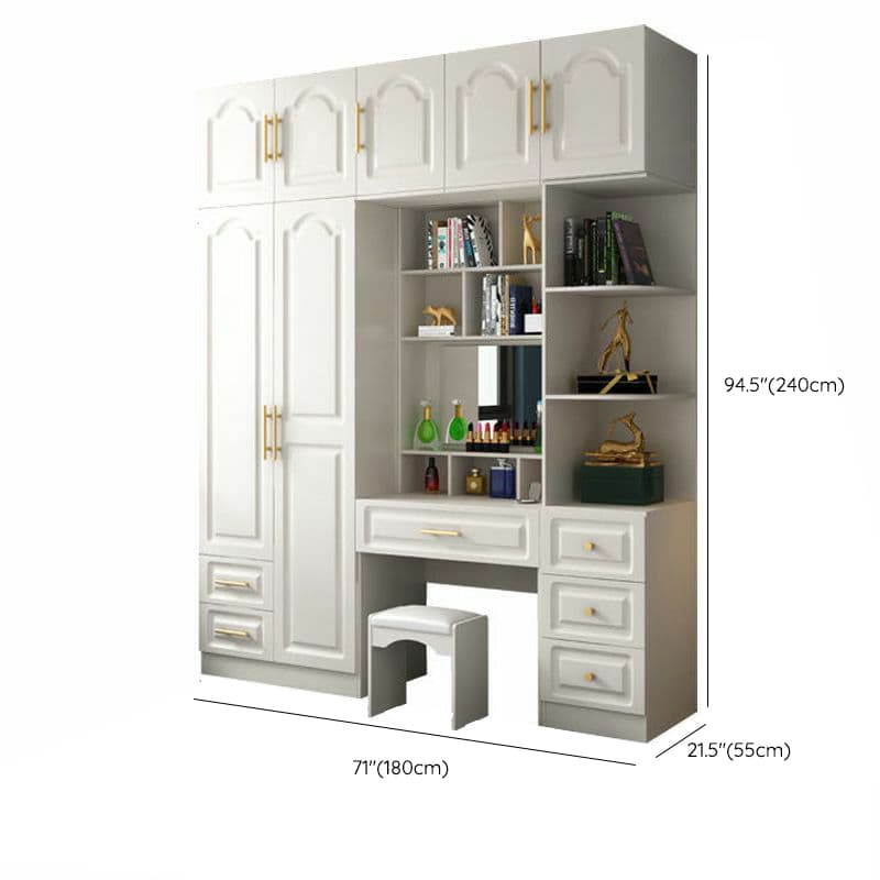 Contemporary Wood Chalk Wardrobe Closet with Interior Shelves&Clothing Rack&3-Drawer/6 Drawers/5-Drawer thumbnail 40