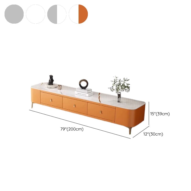 Luxurious Rectangular Glass TV Stand with Storage Drawers, 11.8"W x 15.4"H thumbnail 16