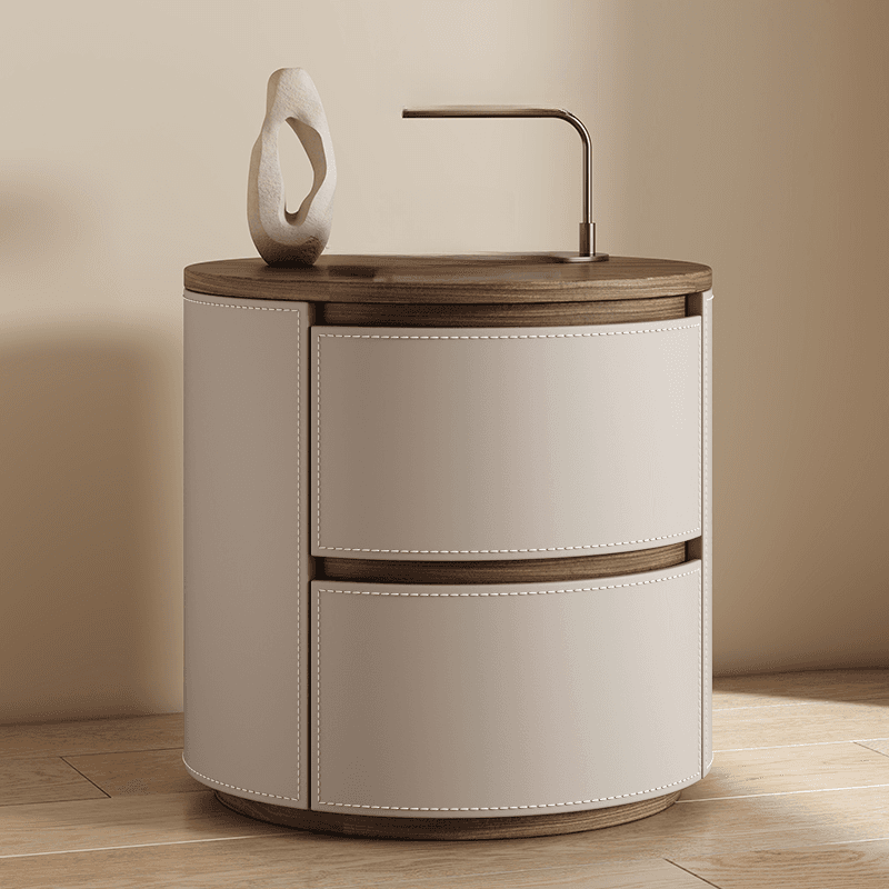 Modish 2 Tiers Drawer Storage Bedside Table with Solid Wood Countertop thumbnail 8