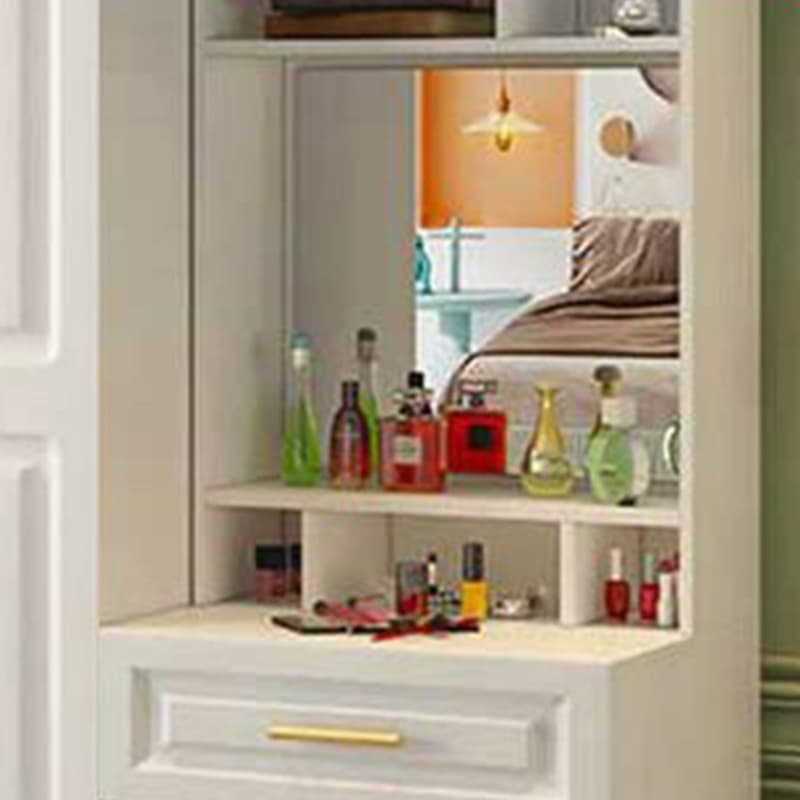 Contemporary Wood Chalk Wardrobe Closet with Interior Shelves&Clothing Rack&3-Drawer/6 Drawers/5-Drawer thumbnail 4