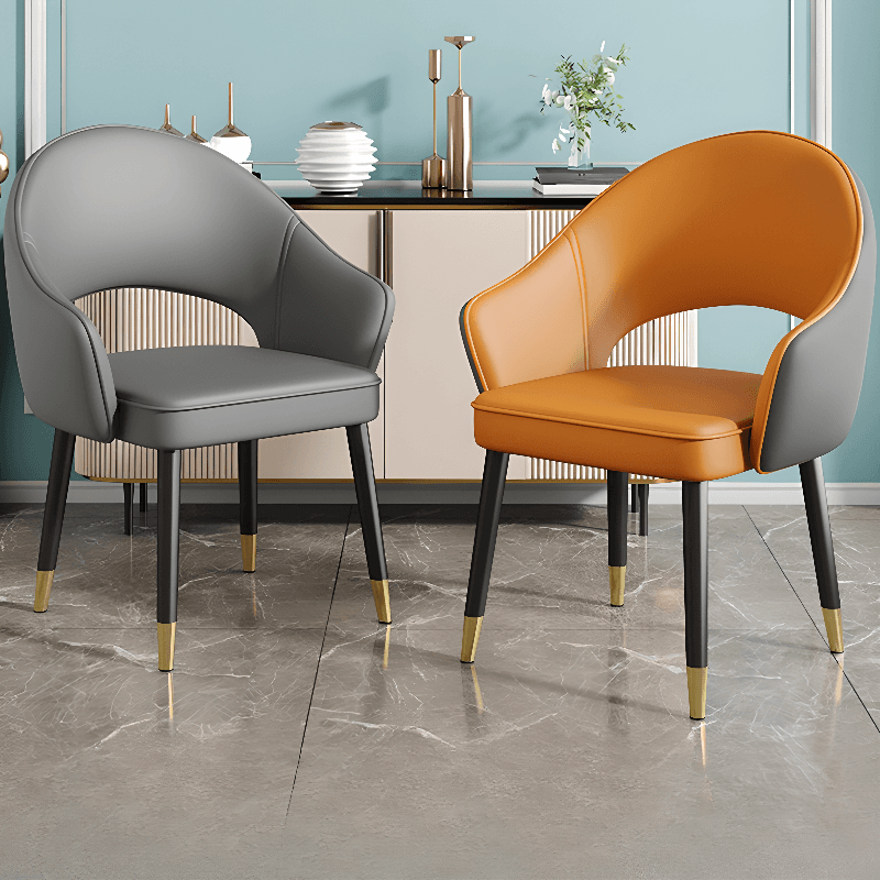 Modish Arm Chair with Ventilated Back, Padded Upholstery, Arms, and Steel Legs thumbnail 10