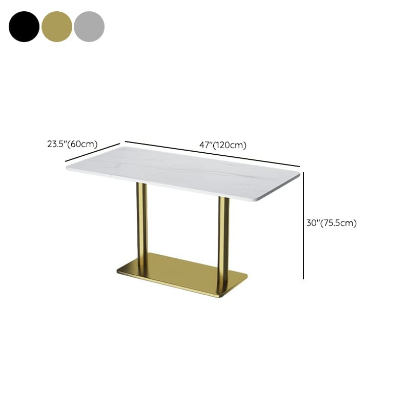 Trendy/Art Deco White Sintered Stone Dining Table, Fixed Mechanism, Seats 2, Scratch-immune thumbnail 16