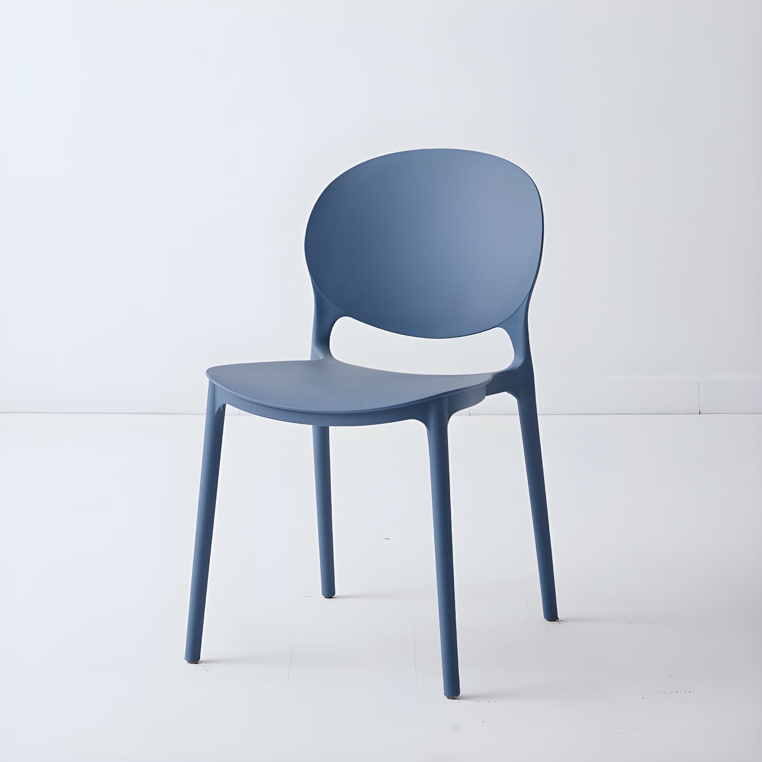 Modern Style Stackable Plastic Chair Open Back Dining Side Chair (Set of 4) thumbnail 12