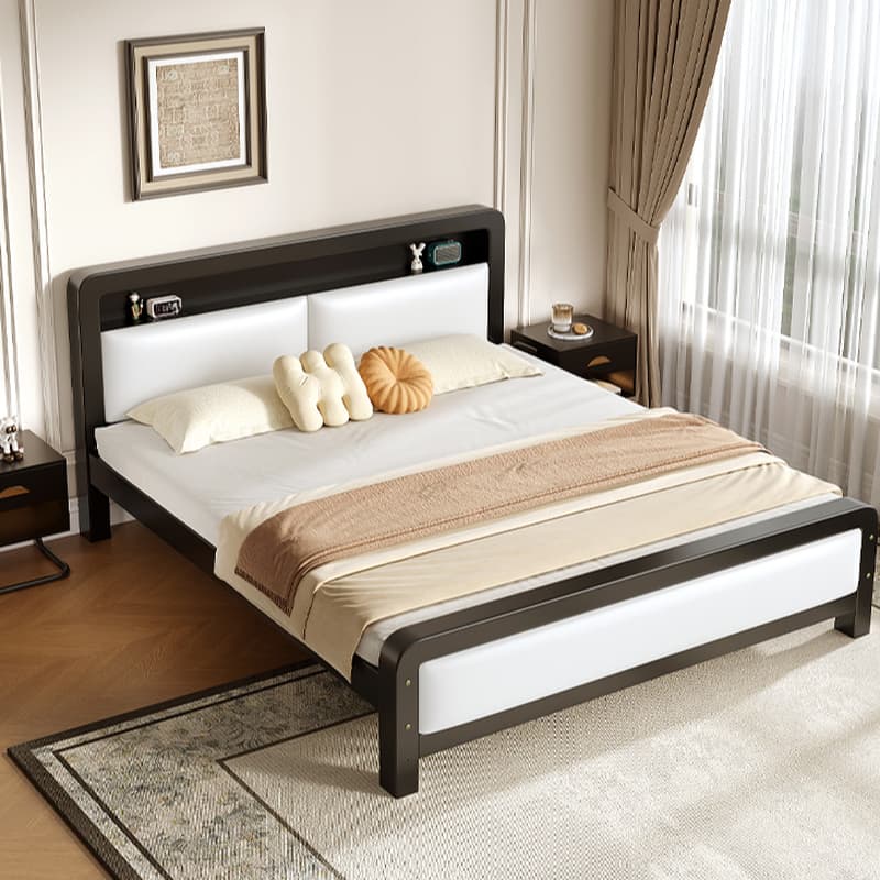Minimalist Solid Color Storage Bed with Iron Frame and Leg for Living Room thumbnail 5