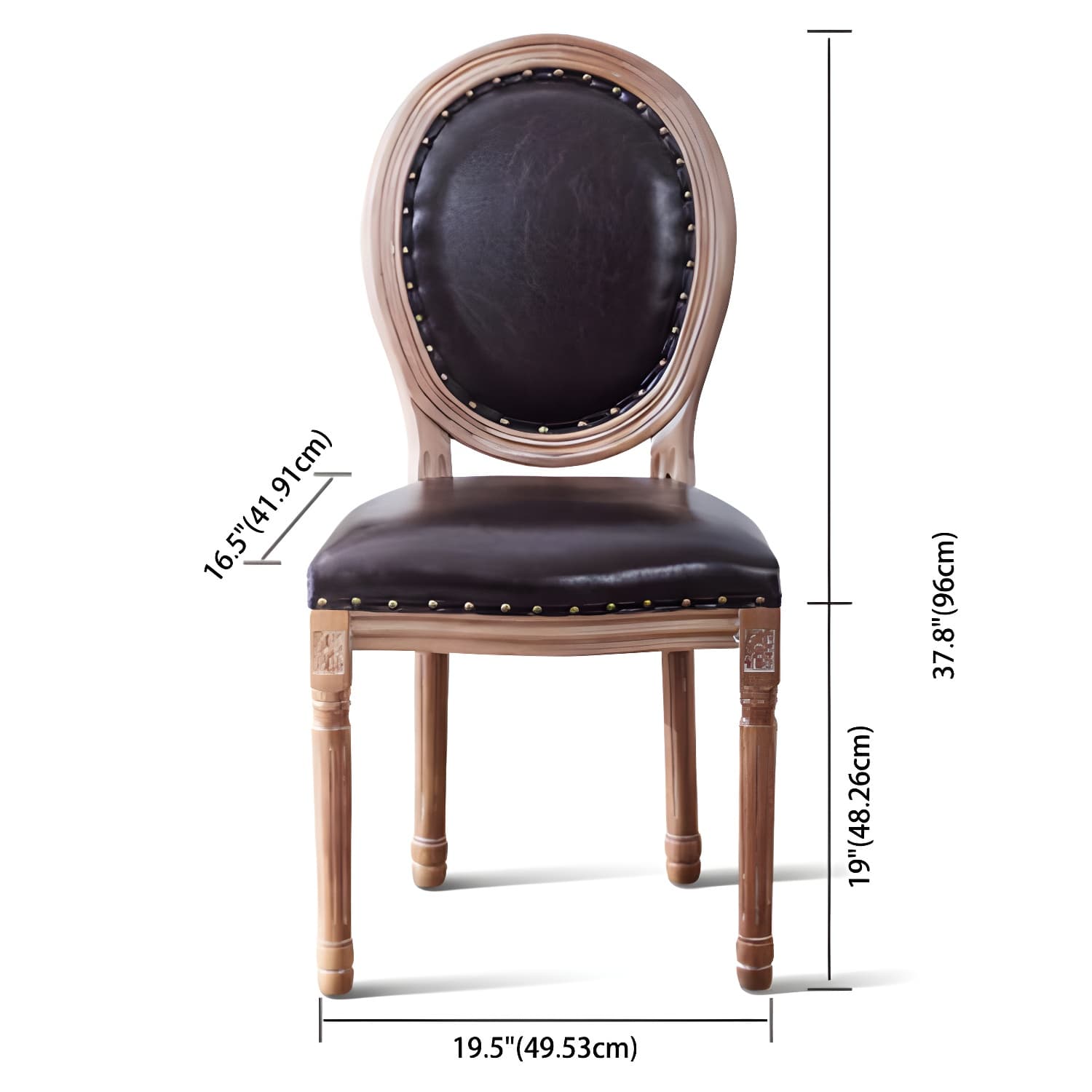Solid Wood Country Style Dining Room Chair Matte Finish King Louis Back Side Chair thumbnail 25