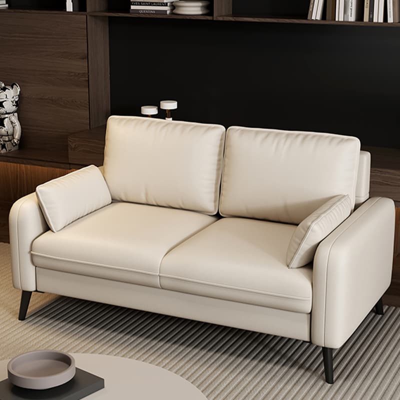 Modern Solid Color Loveseat with Square Arm and Wide Pillow Back for Living Spaces thumbnail 7
