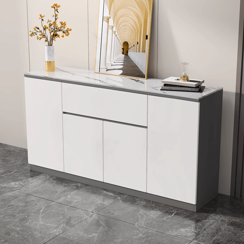 Standard/Wide Modish Adaptable Shelf Sideboard with Pantry Hutch and Sintered Stone Countertop, 3 Drawers/2 Drawers/Single Drawer & 3 Doors/4 Doors thumbnail 3