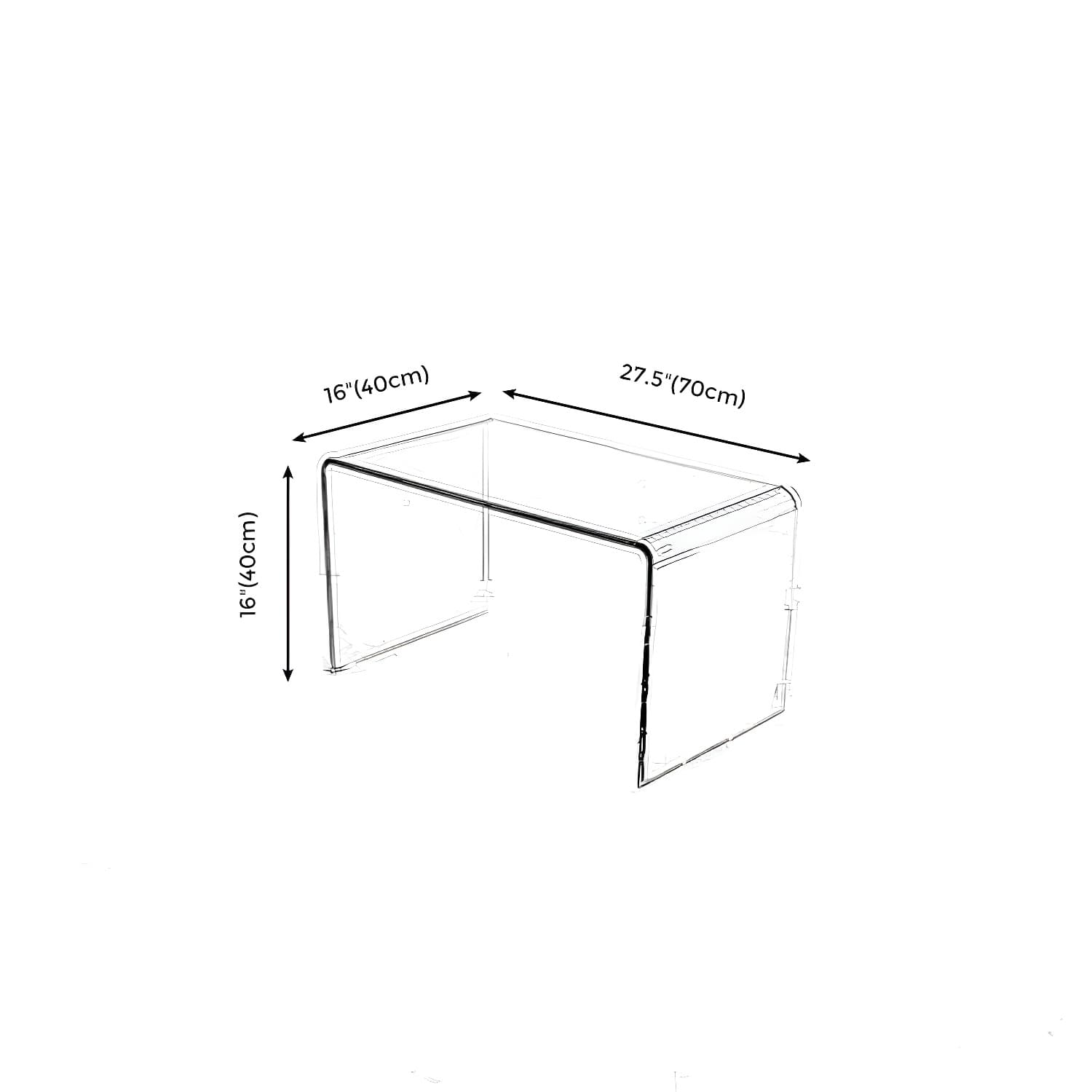 Modern Rectangle Coffee Table Acrylic Cocktail Table for Living Room thumbnail 10